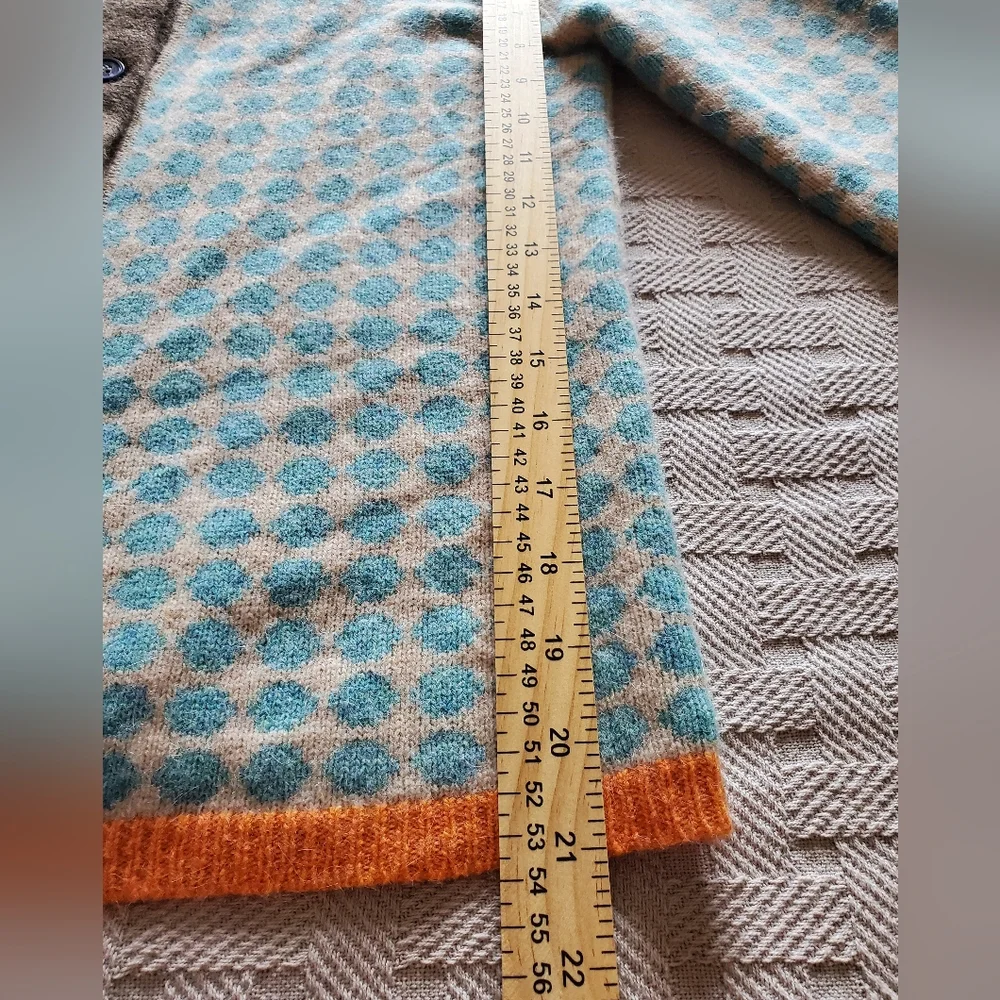 Orla Kiely Y2K Retro Polka Dot Lambswool Angora Cardigan - Picture 5 of 12